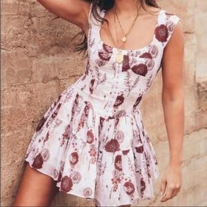 Charlie Vacation Farron beach romper in white multi